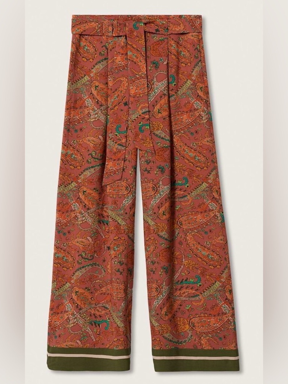 Mango Orange Rust Paisley Trousers
